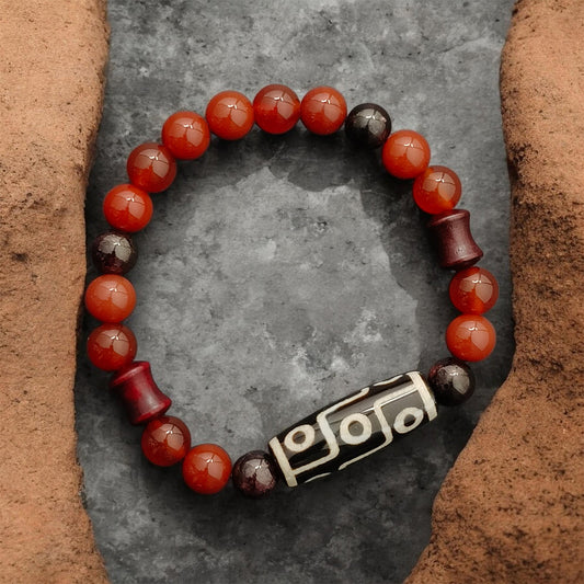 THE ASCENDRA Modern 9-Eye Dzi Bracelet