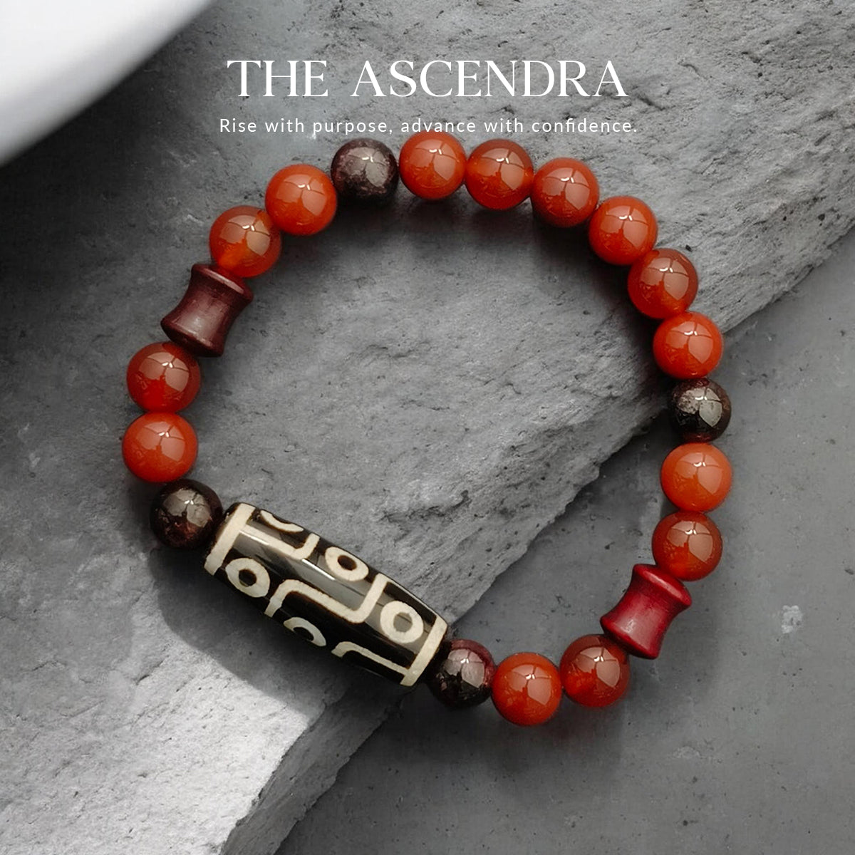 THE ASCENDRA Modern 9-Eye Dzi Bracelet