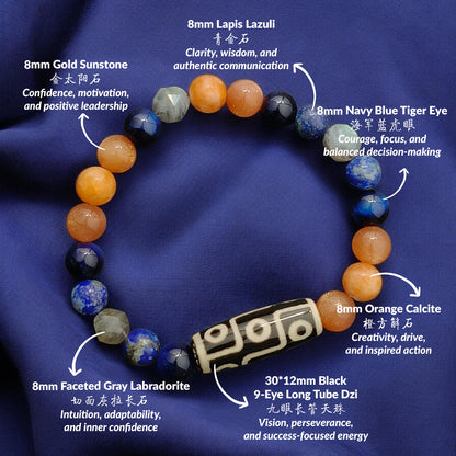 THE AUREVON Modern 9-Eye Dzi Bracelet