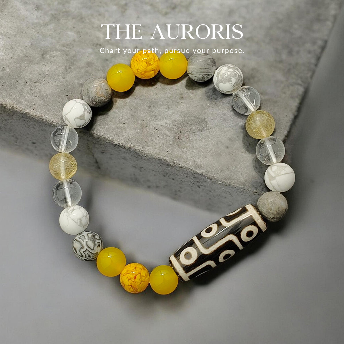 THE AURORIS Modern 9-Eye Dzi Bracelet