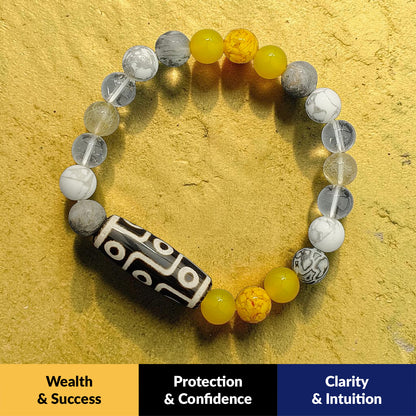 THE AURORIS Modern 9-Eye Dzi Bracelet