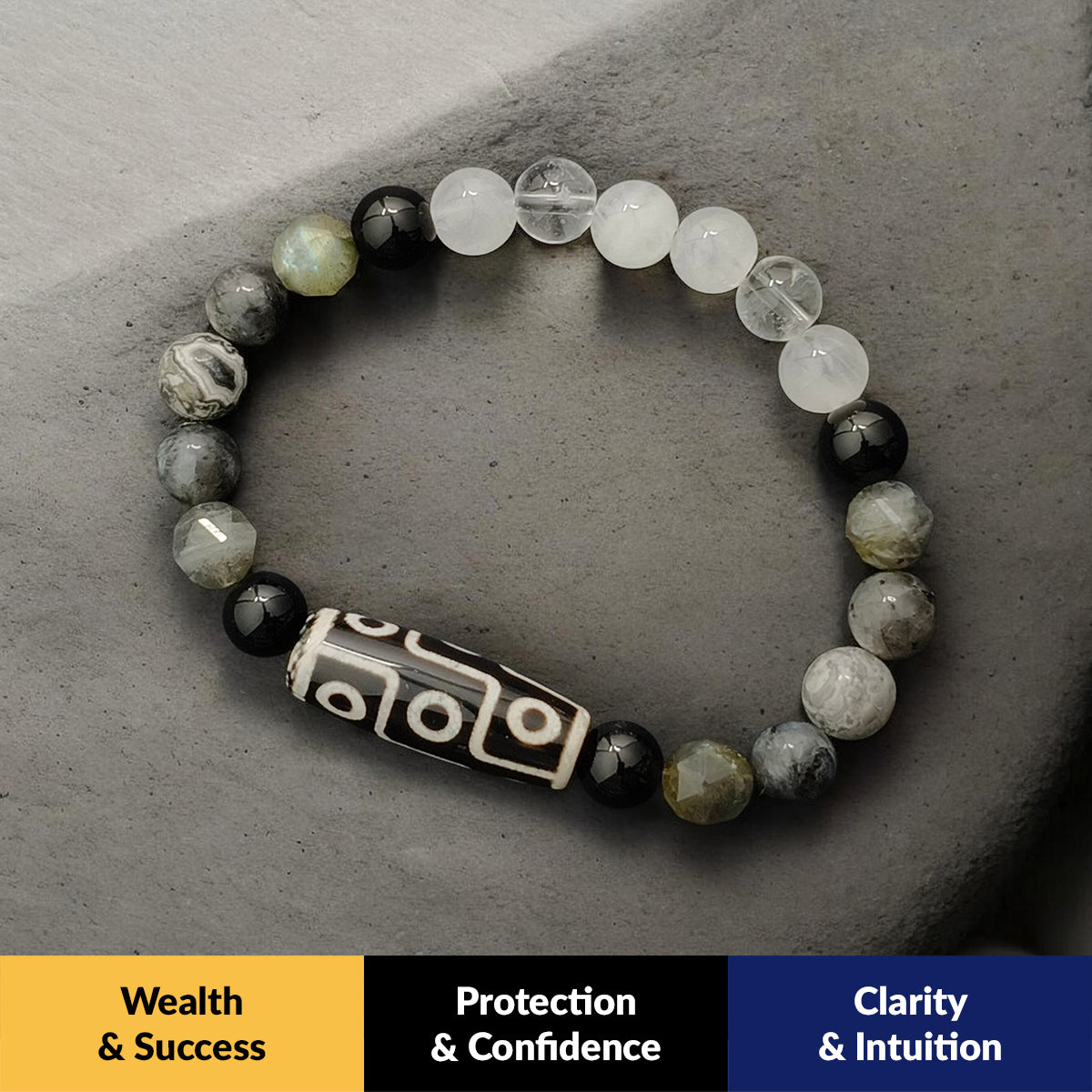 THE NOCTURIA Modern 9-Eye Dzi Bracelet