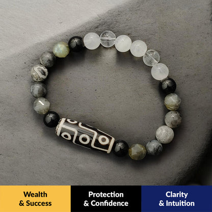 THE NOCTURIA Modern 9-Eye Dzi Bracelet