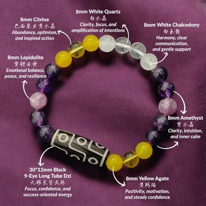 THE SOLENARA Modern 9-Eye Dzi Bracelet