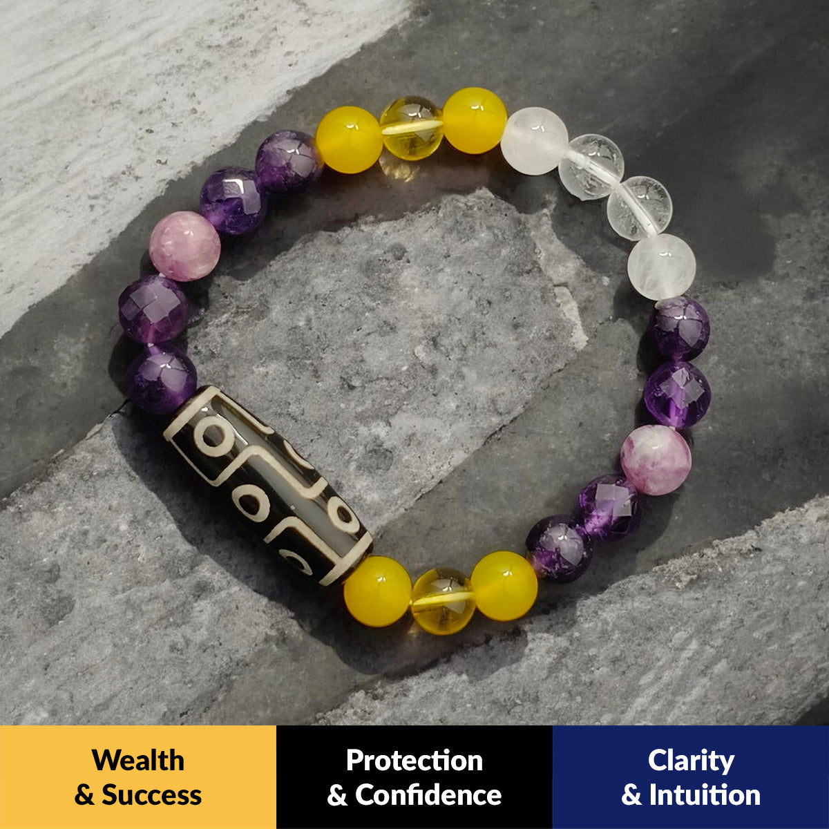 THE SOLENARA Modern 9-Eye Dzi Bracelet