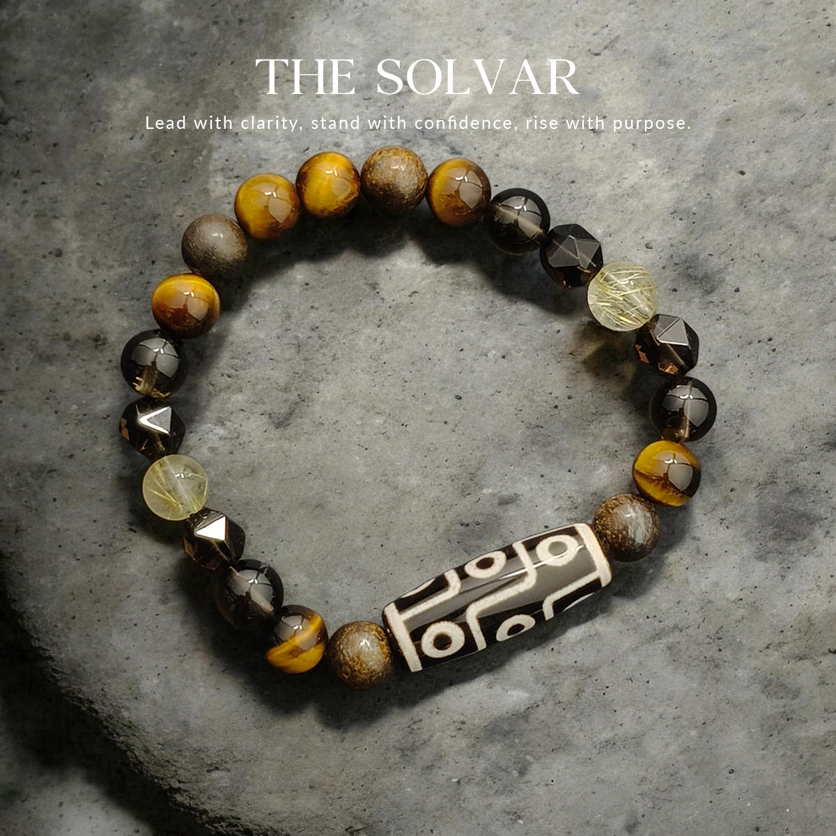 THE SOLVAR Modern 9-Eye Dzi Bracelet