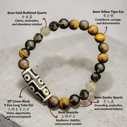 THE SOLVAR Modern 9-Eye Dzi Bracelet