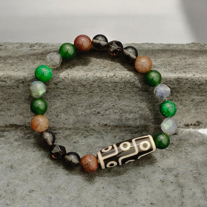 THE VERDARA Modern 9-Eye Dzi Bracelet