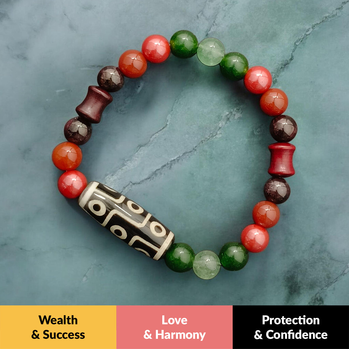 THE VERDION Modern 9-Eye Dzi Bracelet