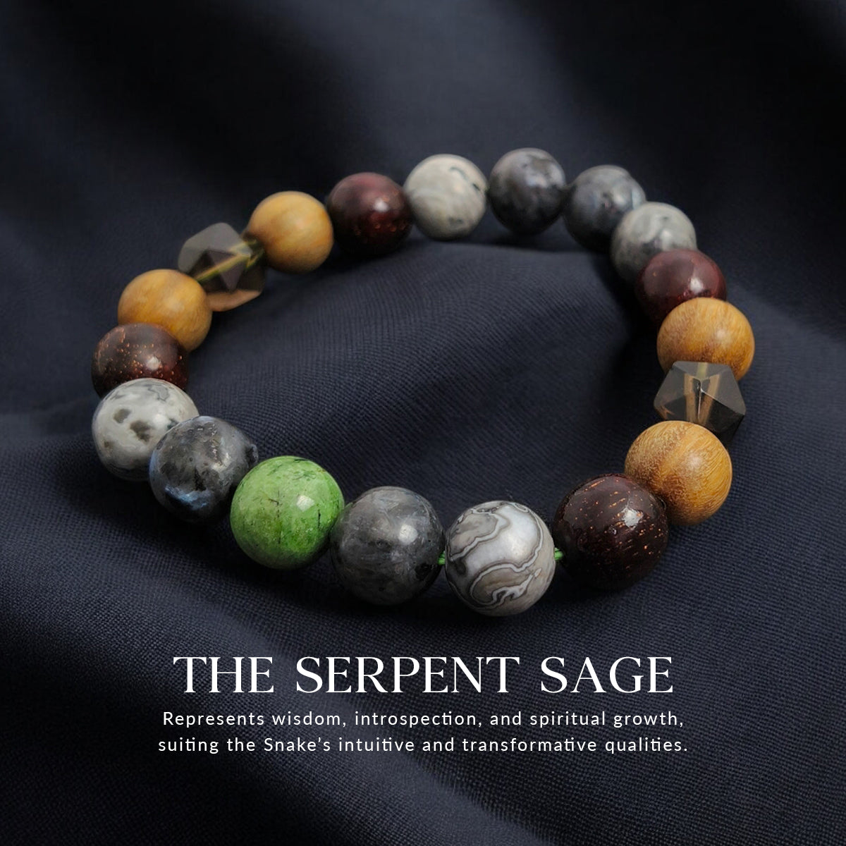 2025 ZODIAC - SNAKE 10mm The Serpent Sage Bracelet